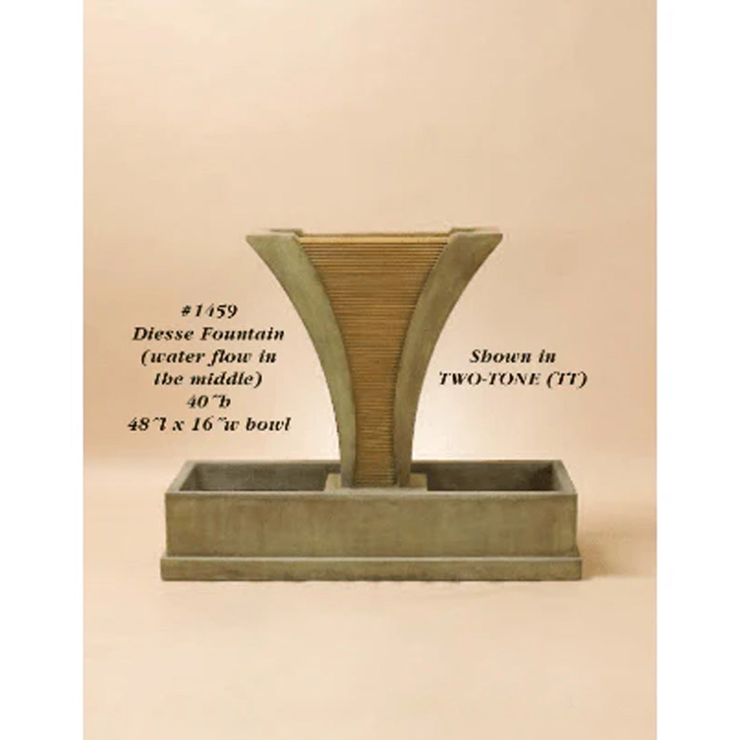 Diesse Concrete Outdoor Courtyard Fountain - 1458-1459  - Majestic Fountains