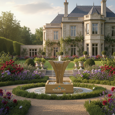 Diesse Square Concrete Outdoor Courtyard Fountain - 1460 - Majestic Fountains