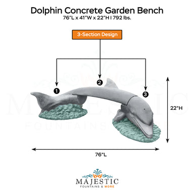 Dolphin Bench - Majestic Fountains and More