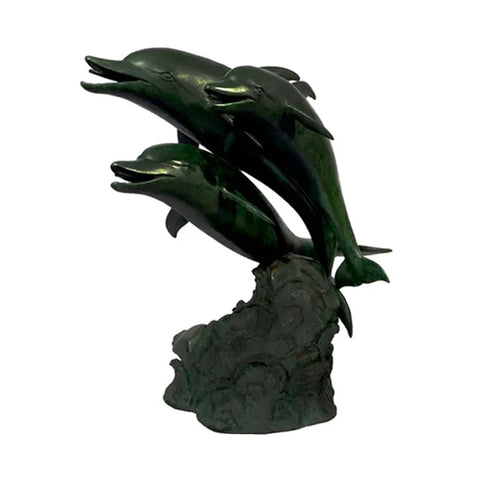 Dolphin Trio Bronze Fountain Sculpture