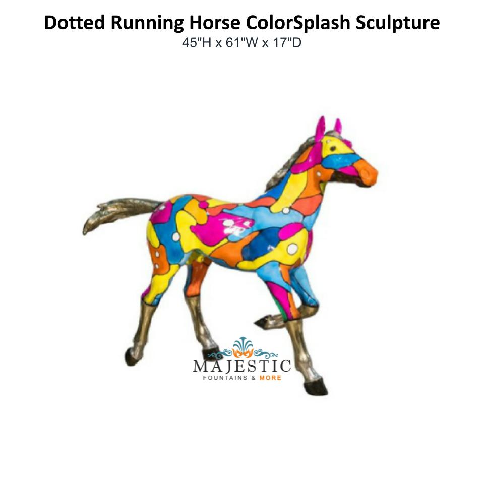 Dotted Running Horse ColorSplash Sculpture - Majestic Fountains & More