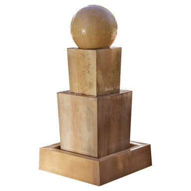 Double Obtuse Fountain w Ball in GFRC by Gist G-OBTDF-B - Majestic Fountains