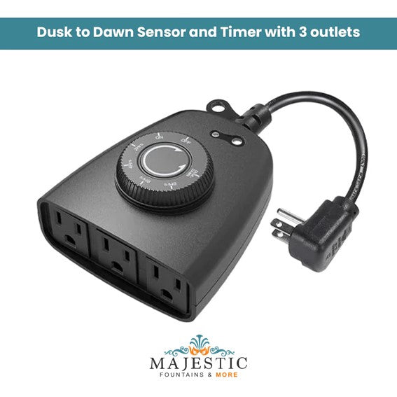 Dusk to Dawn Sensor and Timer with 3 outlets