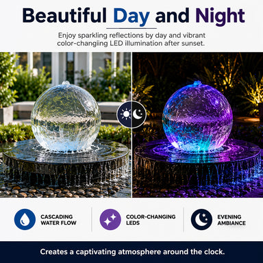 24 Crystal Sphere Fountain - Complete Fountain Kit - Majestic Fountains