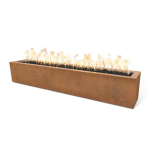 TOP Fires Eaves Rectangle Fire Pit in Corten Steel by The Outdoor Plus - Majestic Fountains