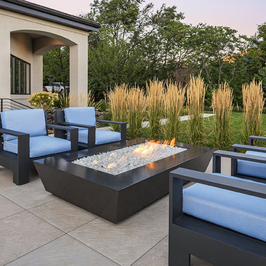 Elan-T Fire Pit Table in Dual Colored Powder Coated Aluminum - Majestic Fountains
