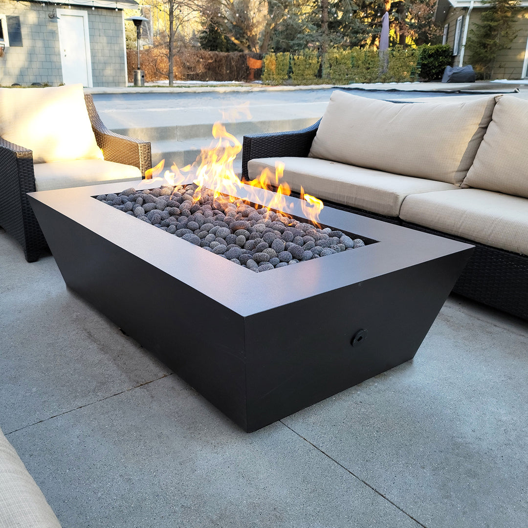 Elan Fire Pit Table in Powder Coated Aluminum - Majestic Fountains