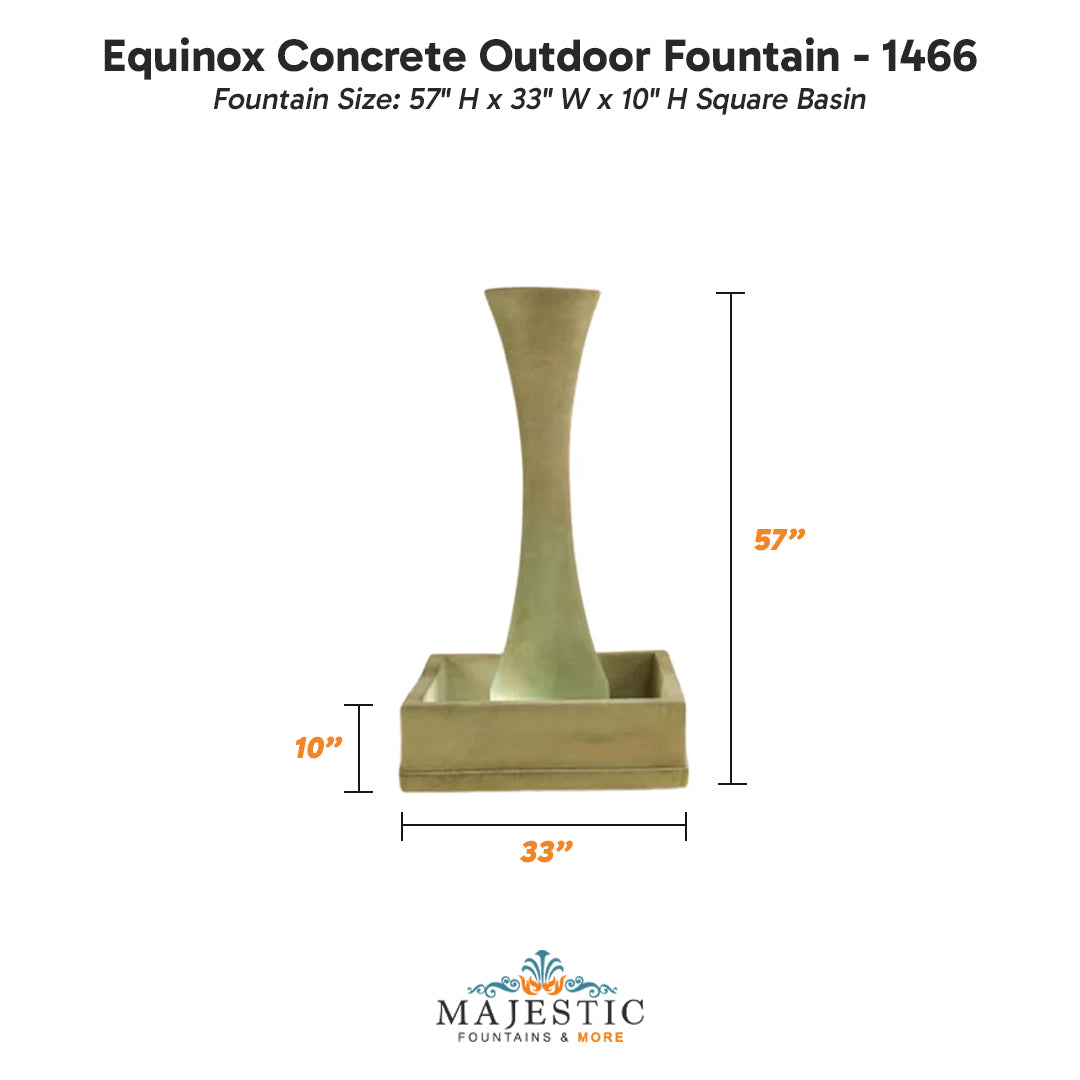 Equinox Concrete Outdoor Fountain - 1466 - Majestic Fountains