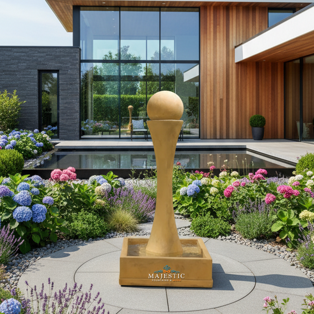 Equinox Concrete Outdoor Fountain - 1466 & 1467 - Majestic Fountains