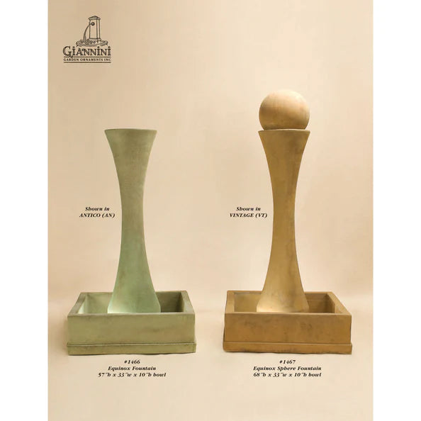 Equinox Concrete Outdoor Fountain - Majestic Fountains