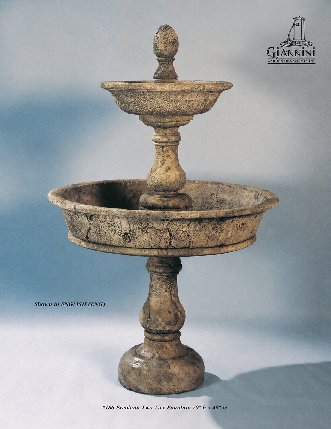 Ercolano Two-Tier Fountain - Majestic Fountains.