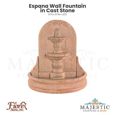 Espana Wall Fountain in Cast Stone - Fiore Stone 2091-FWS - Majestic Fountains