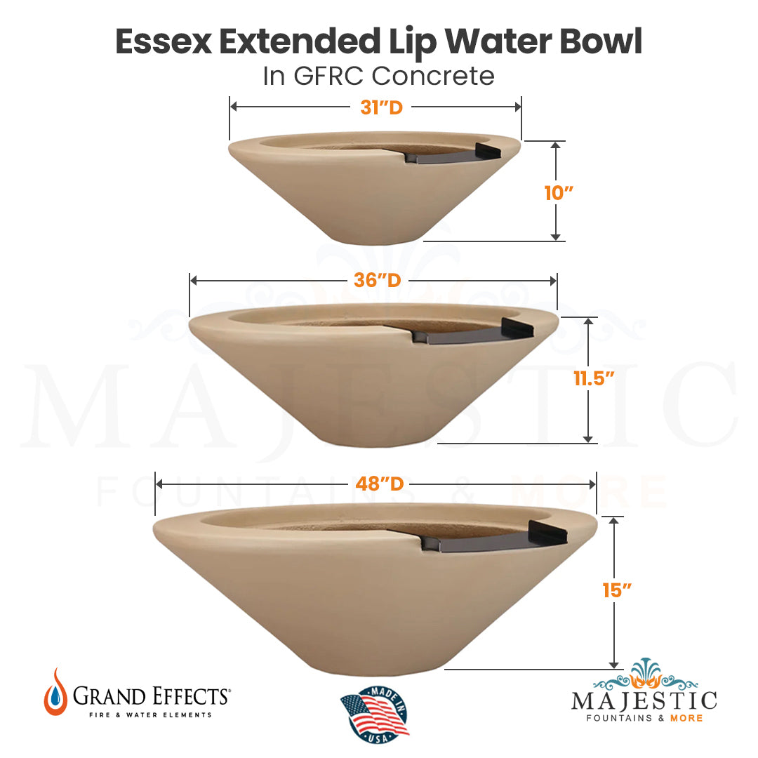 Essex Extended Lip GFRC Water Bowl by Grand Effects  - Majestic Fountains