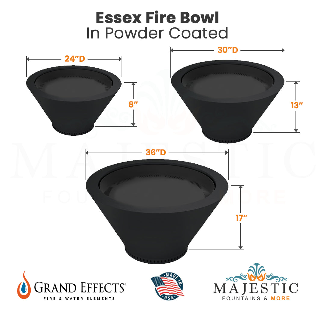 Essex Fire Bowl In Powder coated - Majestic Fountains