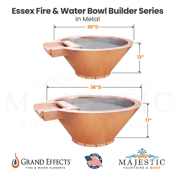 Essex Fire & Water Bowl Builder Series in Metal by Grand Effects