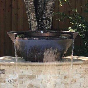 Essex Seamless Lip Water Bowl in Metal- Majestic Fountains