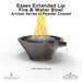 Essex Extended Lip Fire & Water Bowl Artisan Series in Powder Coated - Majestic Fountains