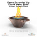 Essex Extended Lip Fire & Water Bowl Artisan Series in Metal - Majestic Fountains