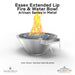 Essex Extended Lip Fire & Water Bowl Artisan Series in Metal - Majestic Fountains