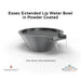 Essex Extended Lip Water Bowl in Powder Coated - Majestic Fountains