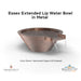 Essex Extended Lip Water Bowl in Metal - Majestic Fountains