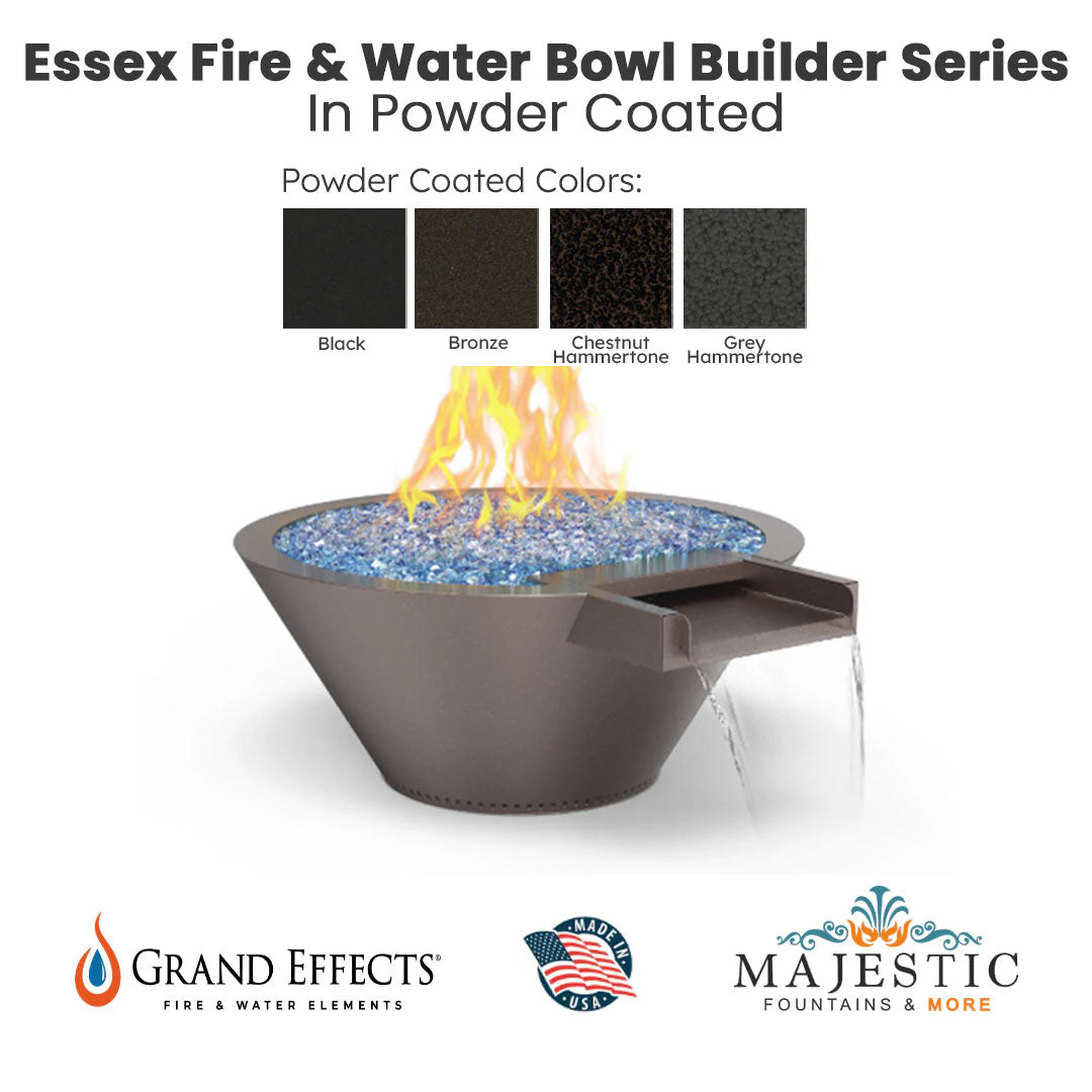 Essex Fire & Water Bowl Builder Series in Powder Coated by Grand Effects - Majestic Fountains