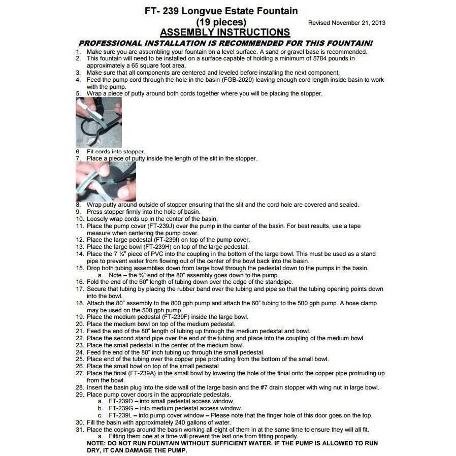 Estate Longvue Fountain in Cast Stone by Campania International FT-239 - Majestic Fountains