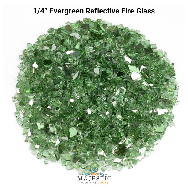 Evergreen Reflective Fire Glass - Majestic Fountains.