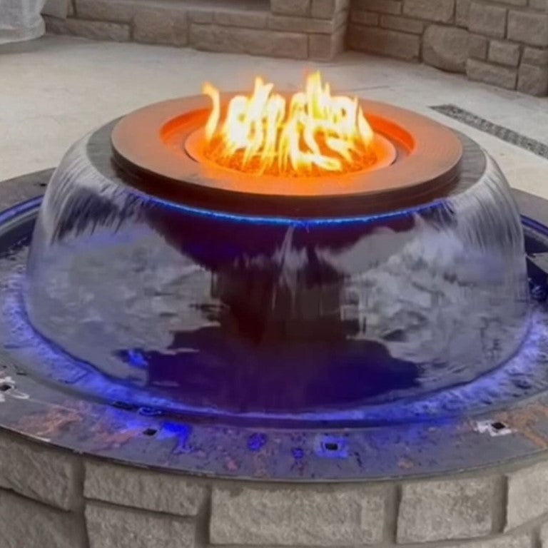 QUICKSHIP Evolution 360 Hammered Copper Fire & Water Bowl by HPC