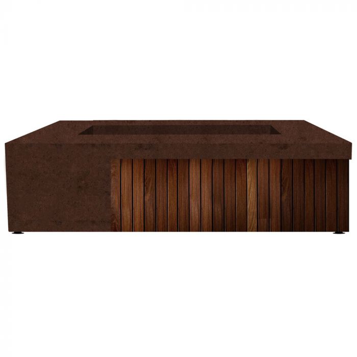 Fairmont Fire Table with GFRC Top and Wood Base by Prism Hardscapes - Majestic Fountains and More