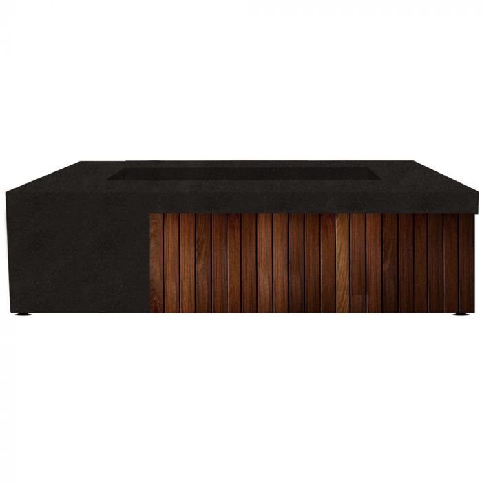 Fairmont Fire Table with GFRC Top and Wood Base by Prism Hardscapes - Majestic Fountains and More