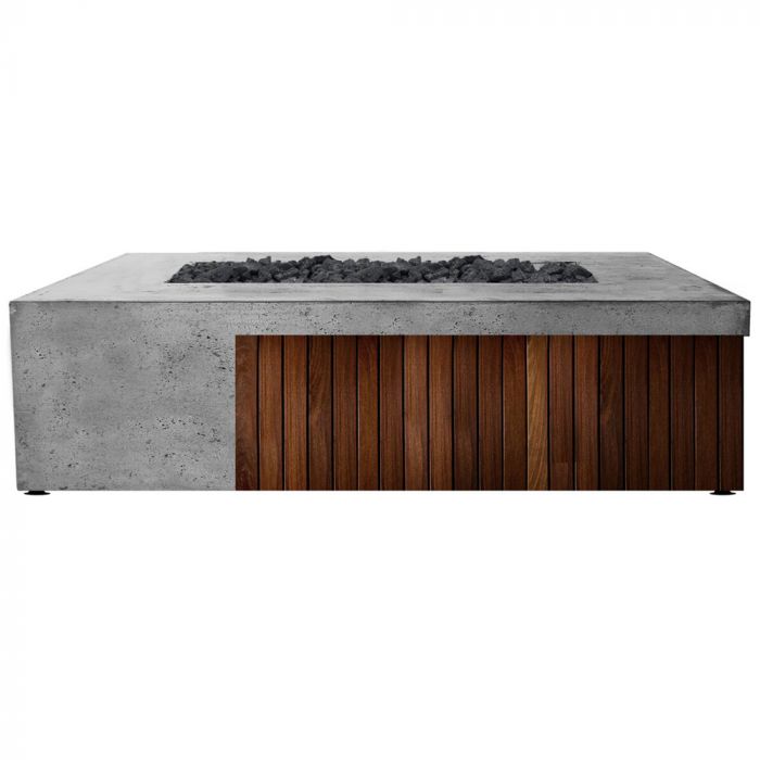 Fairmont Fire Table with GFRC Top and Wood Base by Prism Hardscapes - Majestic Fountains and More