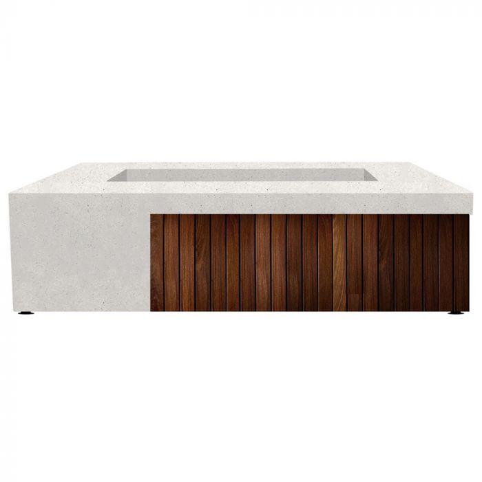 Fairmont Fire Table with GFRC Top and Wood Base by Prism Hardscapes - Majestic Fountains and More
