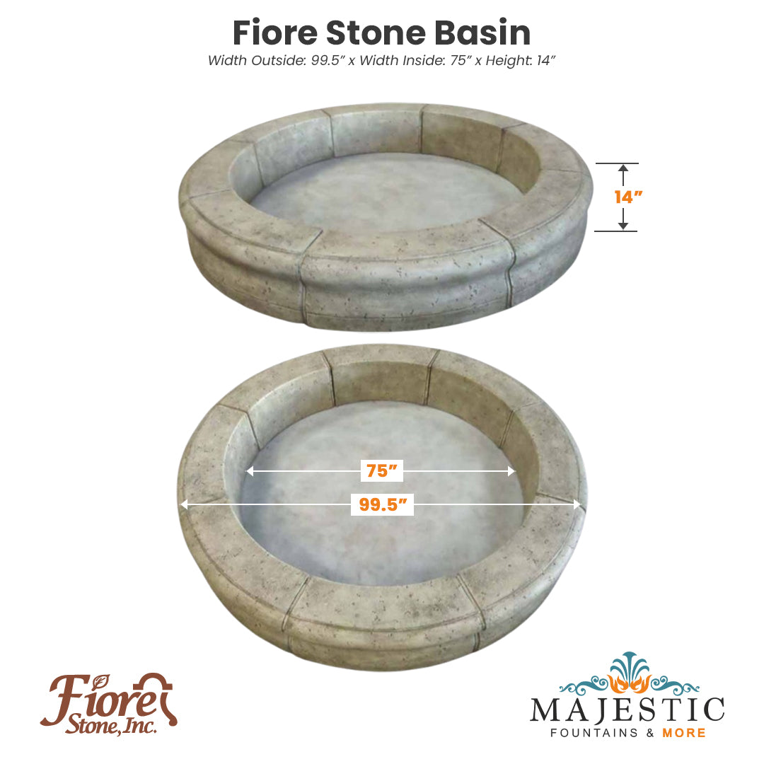 Fiore Basin Size - Majestic Fountains