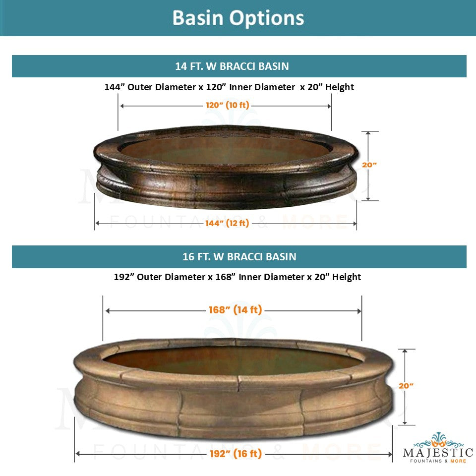 Fiore Stone Bracci Basin Options - Majestic Fountains