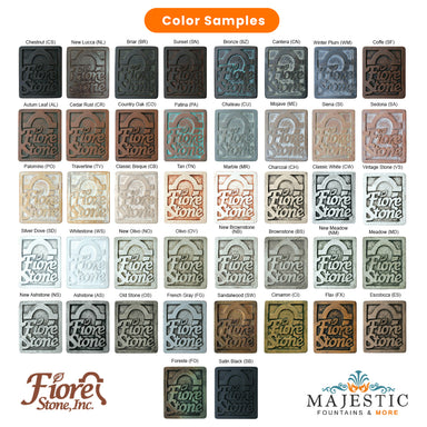 Fiore Stone Swatch Guide - Majestic Fountains