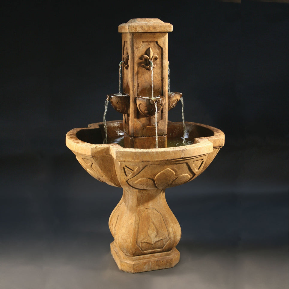 Fiore Stone Fleur De Lis Fountain