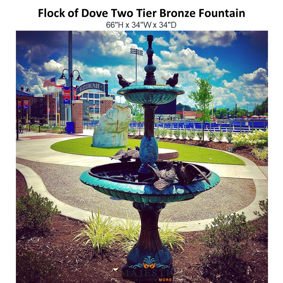 Flock of Dove Two Tier Fountain - Majestic Fountains and More.