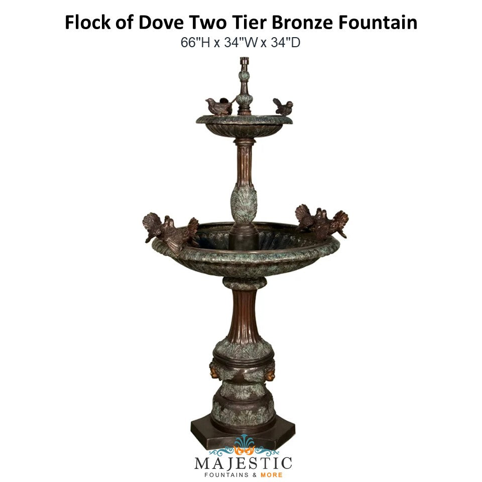 Flock of Dove Two Tier Fountain - Majestic Fountains and More.