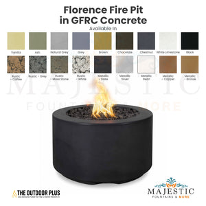 Florence Fire Pit in GFRC Concrete - Majestic Fountains