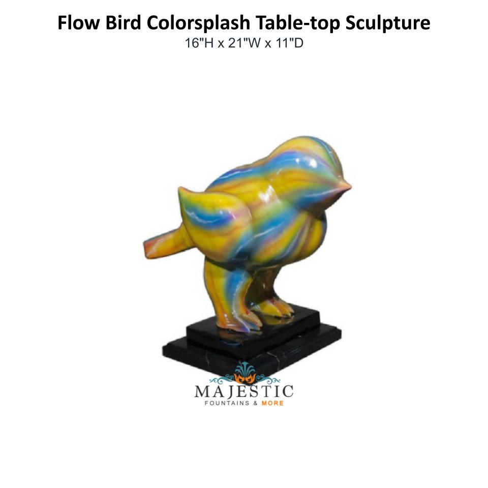 Flow Bird Colorsplash Table-top Sculpture - Majestic Fountains & More