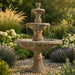 Folium Concrete 3 Tier - Outdoor Courtyard Fountain - 1689 - Majestic Fountains