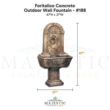 Foritalico Concrete Outdoor Wall Fountain - #188 - Majestic Fountains