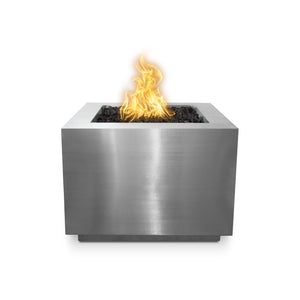 TOP Fires Forma Square Fire Pit in Stainless Steel by The Outdoor Plus - Majestic Fountains