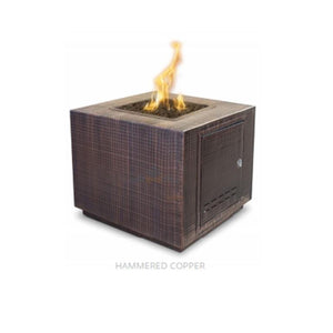 TOP Fires Forma Square Fire Pit in Hammered Copper by The Outdoor Plus - Majestic Fountains