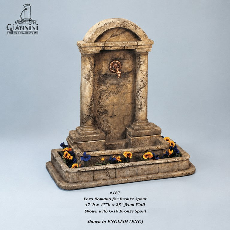 Foro Romano Concrete Outdoor Wall Fountain - #187 - Majestic Fountains