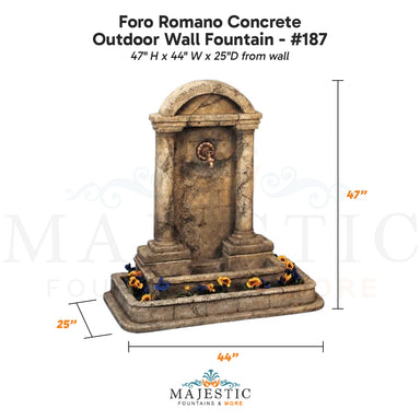 Foro Romano Concrete Outdoor Wall Fountain - #187 - Majestic Fountains