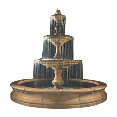 Four Seasons 3-Tiered Fountain with 12 ft. Bracci Basin in Cast Stone - Fiore Stone 2134-F12 - Majestic Fountains.jpg