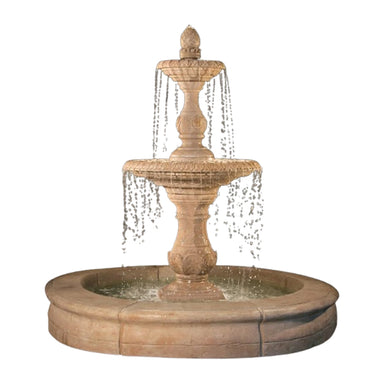 Four Seasons Fountain with Fiore Basin in Cast Stone - Majestic Fountains.jpg