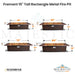 Fremont 15 Tall Rectangle Metal Fire Pit Size - Majestic Fountains and More